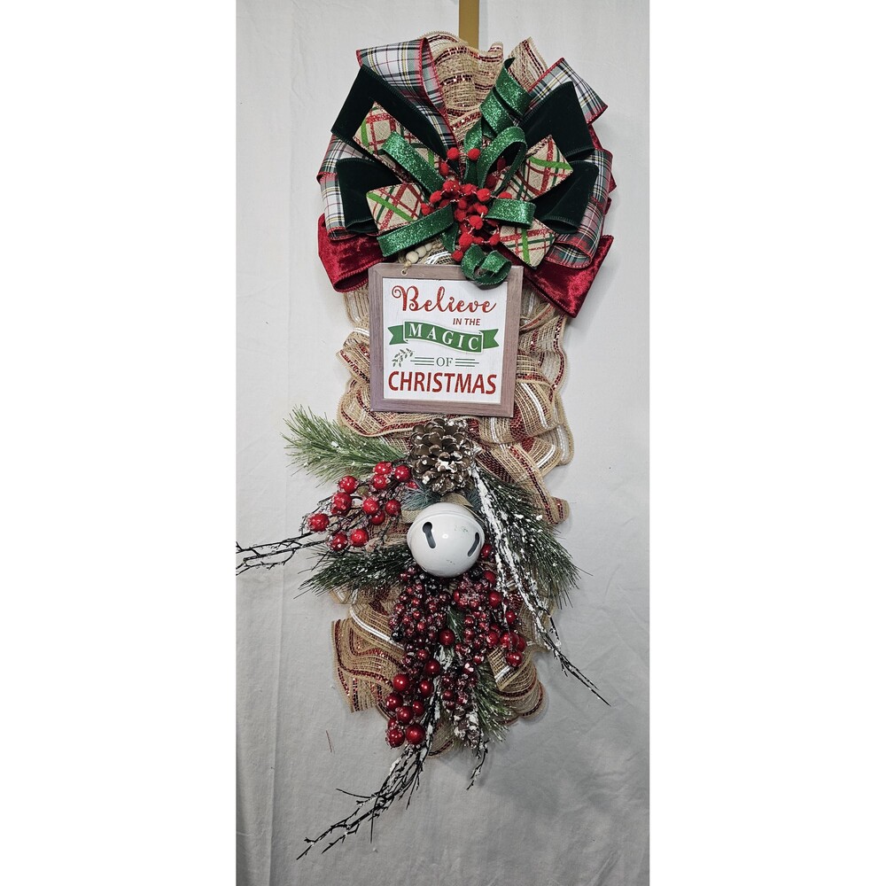 Magic of Christmas traditional door swag